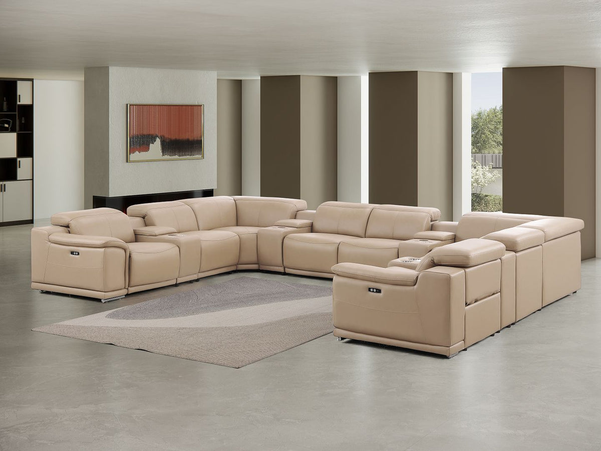 2679 - 12-Piece U-Shaped Power Reclining Sectional In Genuine Leather (4 Recliners) - R&R Furniture Gallery (Fountain Valley, CA)