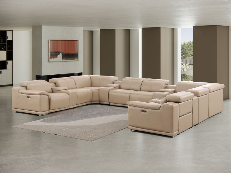 2679 - 12-Piece U-Shaped Power Reclining Sectional In Genuine Leather (4 Recliners) - R&R Furniture Gallery (Fountain Valley, CA)