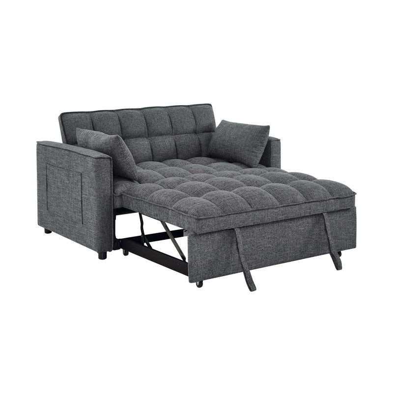 Sienna - Tufted Convertible Sleeper Sofa With Chaise - Gray - R&R Furniture Gallery (Fountain Valley, CA)