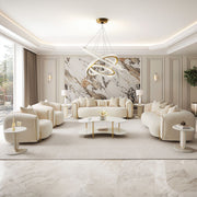 Sassani - Accent Chair - Crepe / Gold - R&R Furniture Gallery (Fountain Valley, CA)