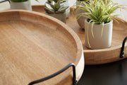 Jocelyne - Tray Set (Set of 2) - Brown / Black - R&R Furniture Gallery (Fountain Valley, CA)