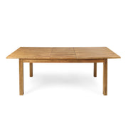 Wilson - Expandable Dining Table With Slat Design - Teak Acacia Wood - R&R Furniture Gallery (Fountain Valley, CA)
