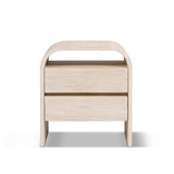White washed Dune side table by Jennifer Taylor Home with a sleek, modern design and smooth finish.