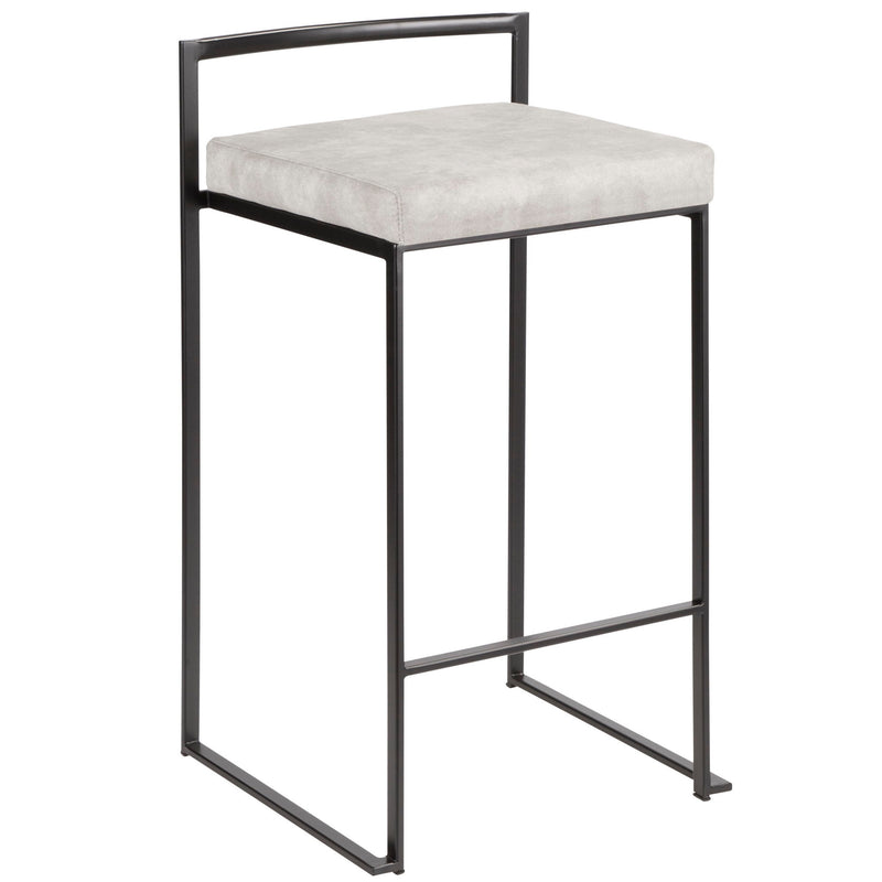 Lumi Source Fuji contemporary style stackable counter stools set with sleek design and wooden finish, perfect for modern kitchens.