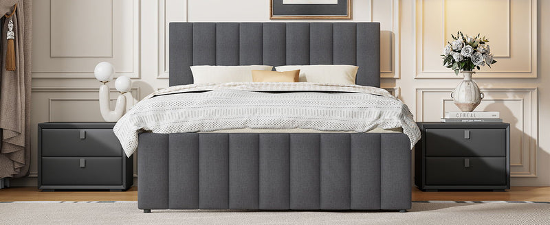 Upholstered Platform Bed With Twin Size Trundle And 3 Drawers - R&R Furniture Gallery (Fountain Valley, CA)