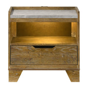 Garcia - Nightstand With LED - Light Brown - R&R Furniture Gallery (Fountain Valley, CA)