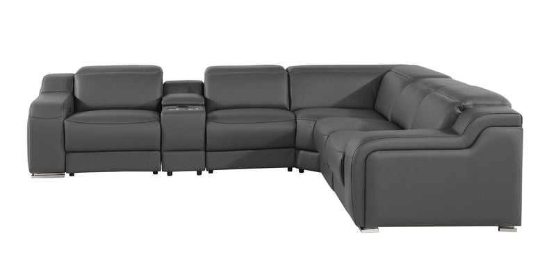 1116 - Power Reclining Italian Leather Sectional - R&R Furniture Gallery (Fountain Valley, CA)