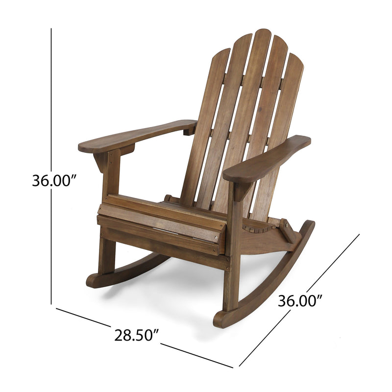 Echoes - Outdoor Acacia Wood Adirondack Rocking Chair - R&R Furniture Gallery (Fountain Valley, CA)
