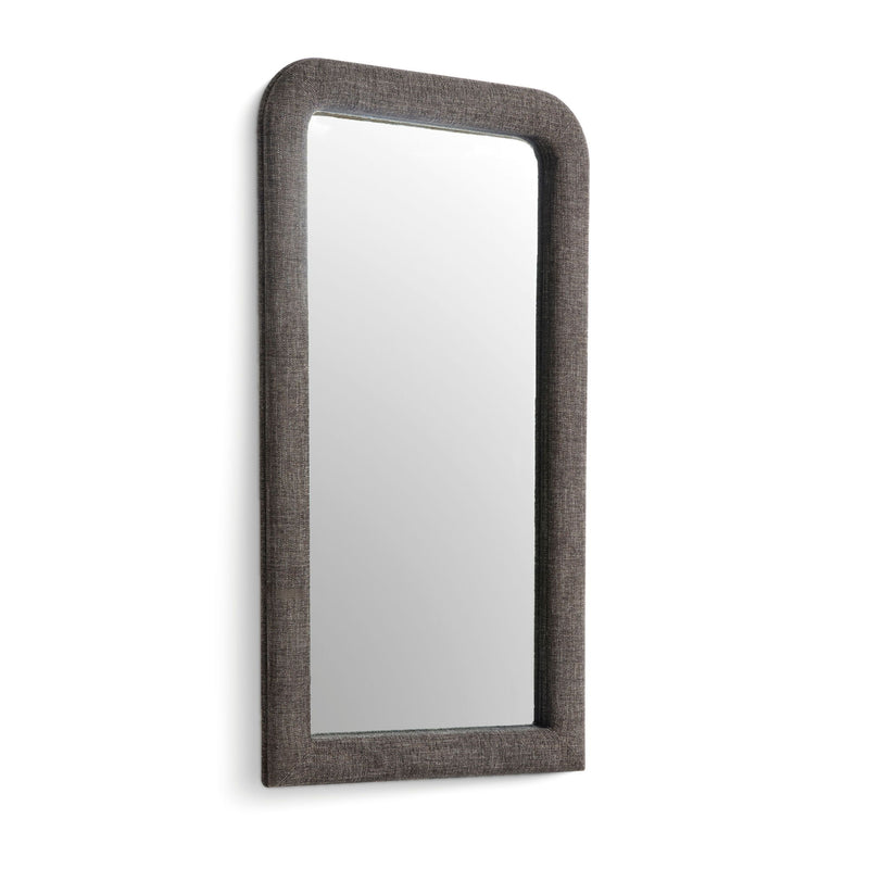 Heidi - Oversized Upholstered Floor Mirror In Textured Fabric