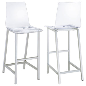 Juelia Clear Acrylic Bar Chair Chrome (Set of 2)