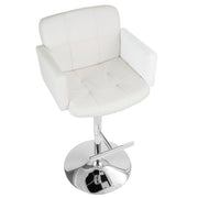 Lumi Source Stout contemporary adjustable barstool with swivel, bar height 28-30 inches, featuring modern design and wooden accents.