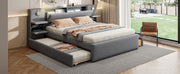 Upholstered Platform Bed With Reading Lights, Drawers, Trundle And Shelves - R&R Furniture Gallery (Fountain Valley, CA)