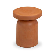 TOV Furniture Lydia side table with a sleek modern design, featuring a round top and minimalist style in neutral finish.