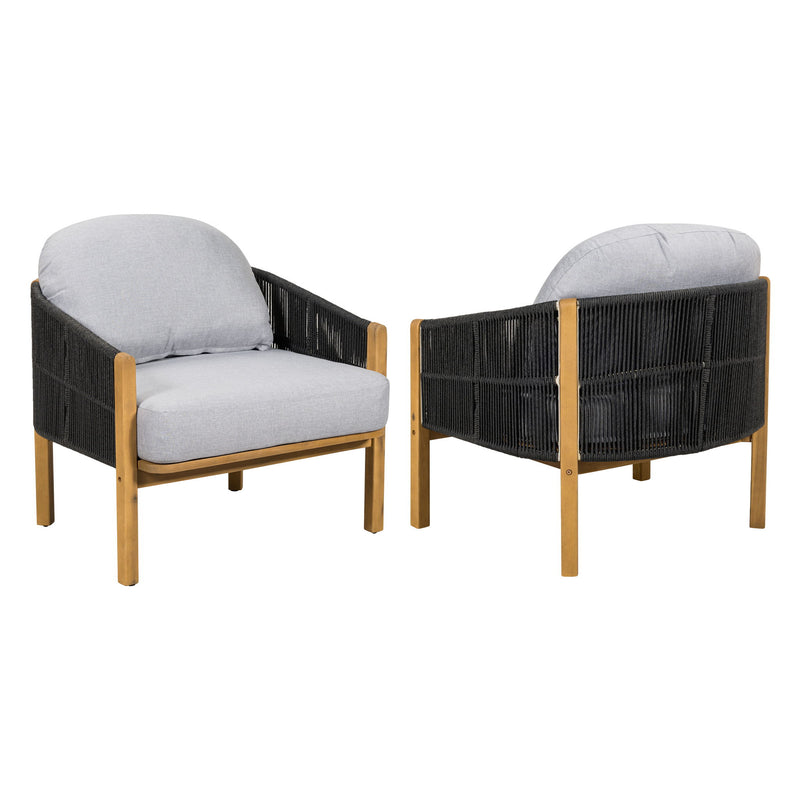 Grotta - Outdoor Wood Club Chair (Set of 2) - R&R Furniture Gallery (Fountain Valley, CA)
