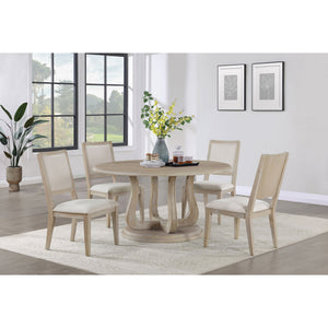 Verdugo - Round Dining Table With Pedestal Base - White Washed