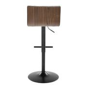 Set of 2 Lumi Source Mason contemporary adjustable barstools with swivel, straight T-footrest, ideal for modern kitchen or bar areas.