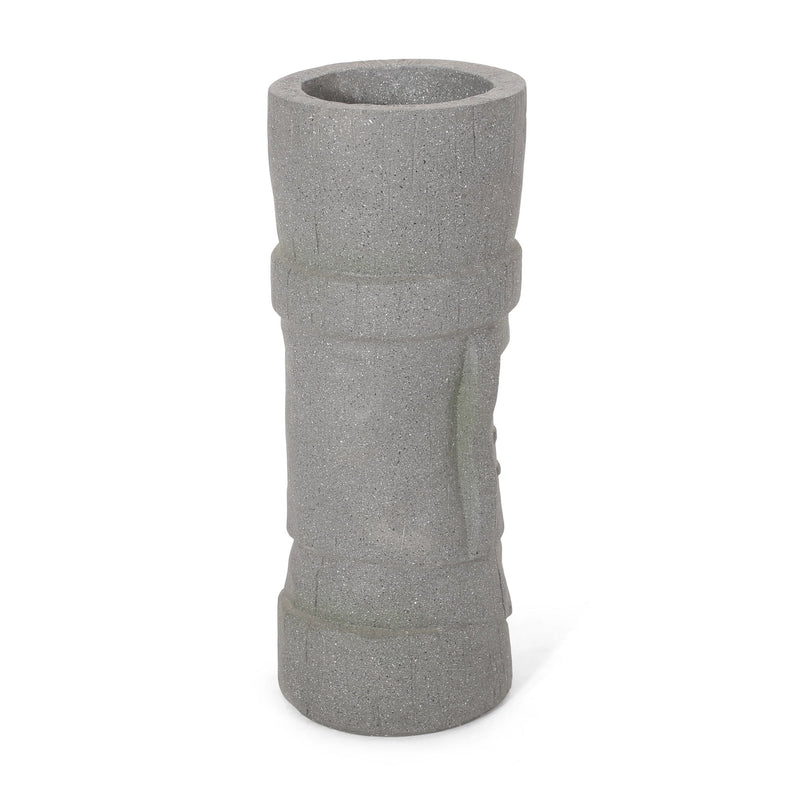 Stone gray Noble House classic flower planter made from magnesium oxide material, with a smooth, rounded design suitable for indoor or outdoor use.