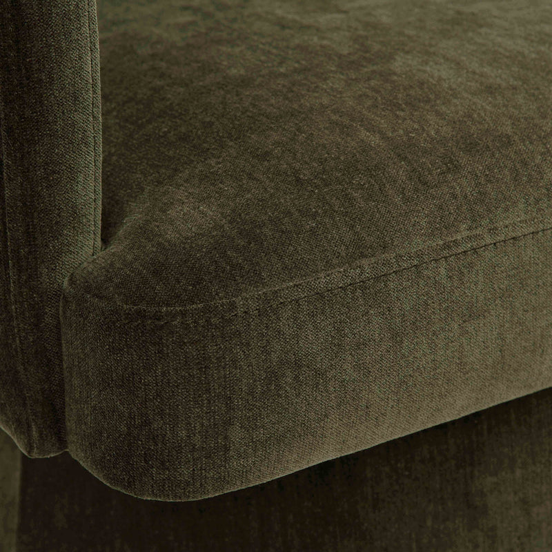 Kristen upcycled chenille rolling desk chair by TOV Furniture with a plush, upholstered seat and backrest on casters.