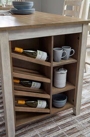 Skempton - Rectangular Counter Table With Storage - White - R&R Furniture Gallery (Fountain Valley, CA)