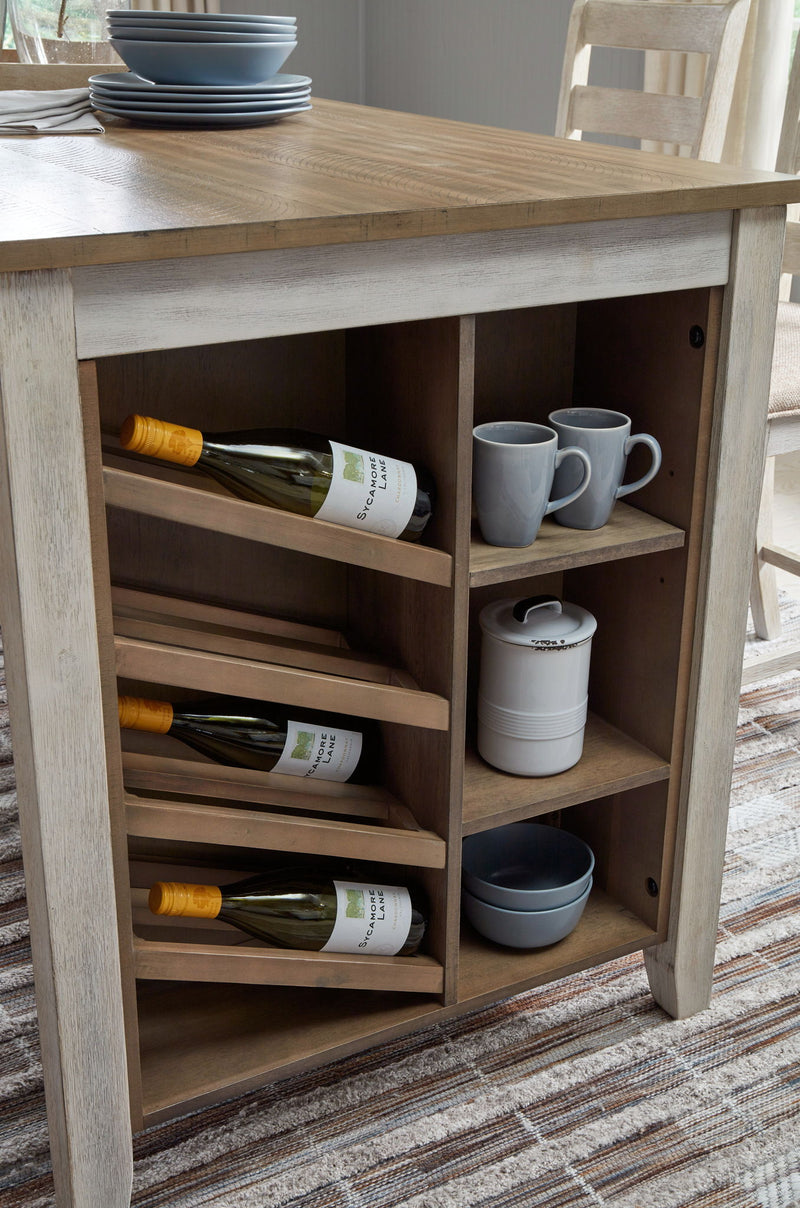 Skempton - Rectangular Counter Table With Storage - White - R&R Furniture Gallery (Fountain Valley, CA)