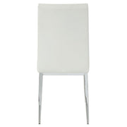 Kamaile - Side Chair (Set of 2) - Beige Synthetic Leather & Chrome - R&R Furniture Gallery (Fountain Valley, CA)