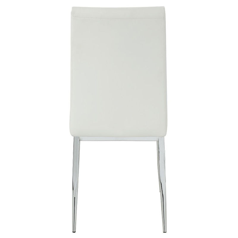 Kamaile - Side Chair (Set of 2) - Beige Synthetic Leather & Chrome - R&R Furniture Gallery (Fountain Valley, CA)