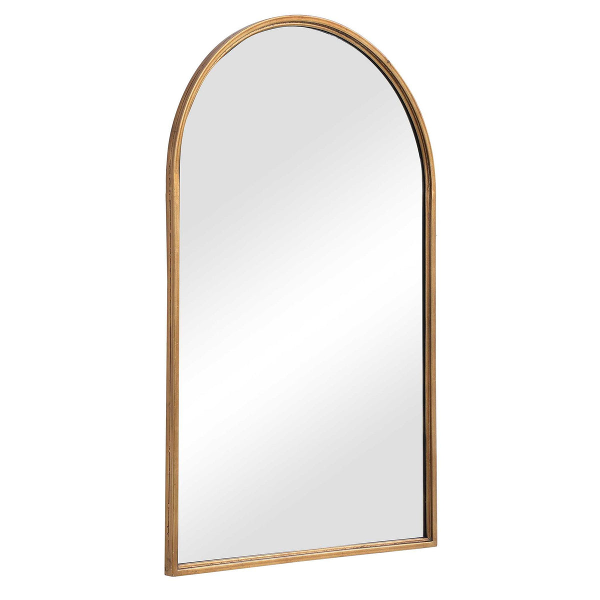 Arch Mirror - Lightly Antiqued Gold