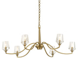 Uttermost Barcelona 6-light brass chandelier with gold finish, featuring elegant design and multiple light fixtures for sophisticated lighting.