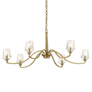Uttermost Barcelona 6-light brass chandelier with gold finish, featuring elegant design and multiple light fixtures for sophisticated lighting.