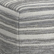 Carina - Square Woven Pouf - Black White - R&R Furniture Gallery (Fountain Valley, CA)