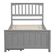 DreamHaus platform storage bed with two built-in drawers, showcasing a modern design and sturdy wooden frame.