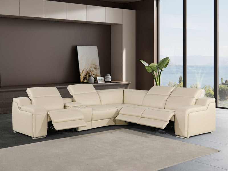 1116 - Power Reclining Italian Leather Sectional - R&R Furniture Gallery (Fountain Valley, CA)