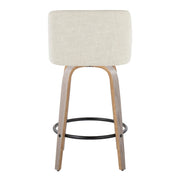 Toriano - Contemporary Fixed Height Counter Stool Swivel & Round Footrest (Set of 2) - R&R Furniture Gallery (Fountain Valley, CA)