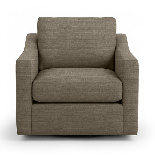 Classic Home Aspen swivel chair with cushioned seat and wooden base, showcasing a modern, comfortable design.