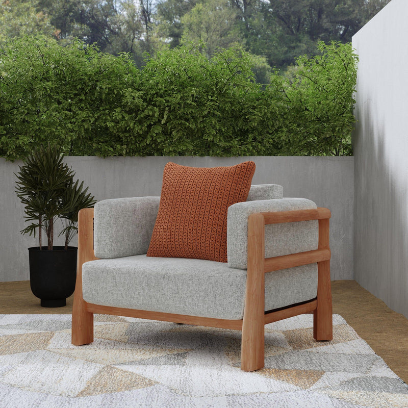 Aston - Outdoor Accent Chair - Natural / Gray - R&R Furniture Gallery (Fountain Valley, CA)