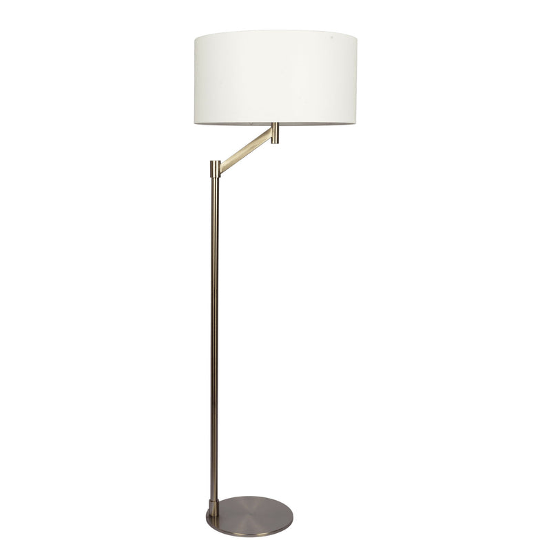 Serene - Floor Lamp With Rotary Switch Base Linen Shade - Brushed Nickel / White - R&R Furniture Gallery (Fountain Valley, CA)