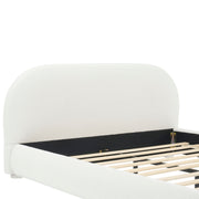 Upholstered Simple Modern Bedroom Bed With Curved Headboard - R&R Furniture Gallery (Fountain Valley, CA)