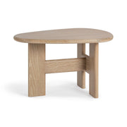 Classic Home Langford coffee table with a wooden top and metal legs, featuring a modern, minimalist design.