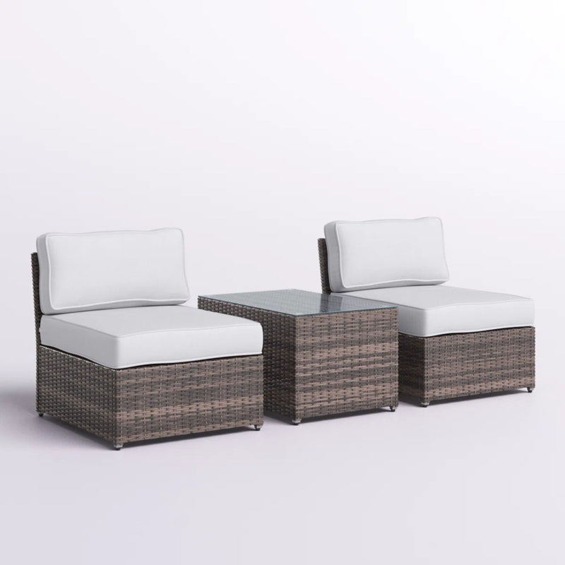Modern Wicker Outdoor Seating Set With Cushions - R&R Furniture Gallery (Fountain Valley, CA)
