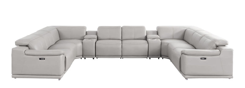 2679 - 10-Piece U-Shaped Power Reclining Sectional In Genuine Leather (4 Recliners)