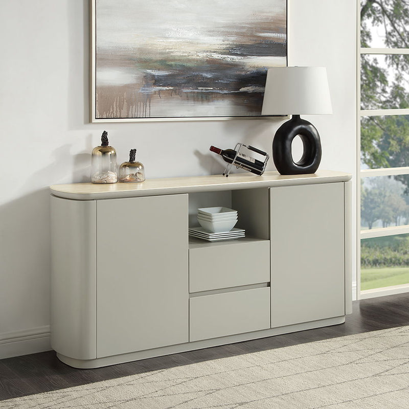 Ingram - Server - Ceramic Top & Light Gray - R&R Furniture Gallery (Fountain Valley, CA)