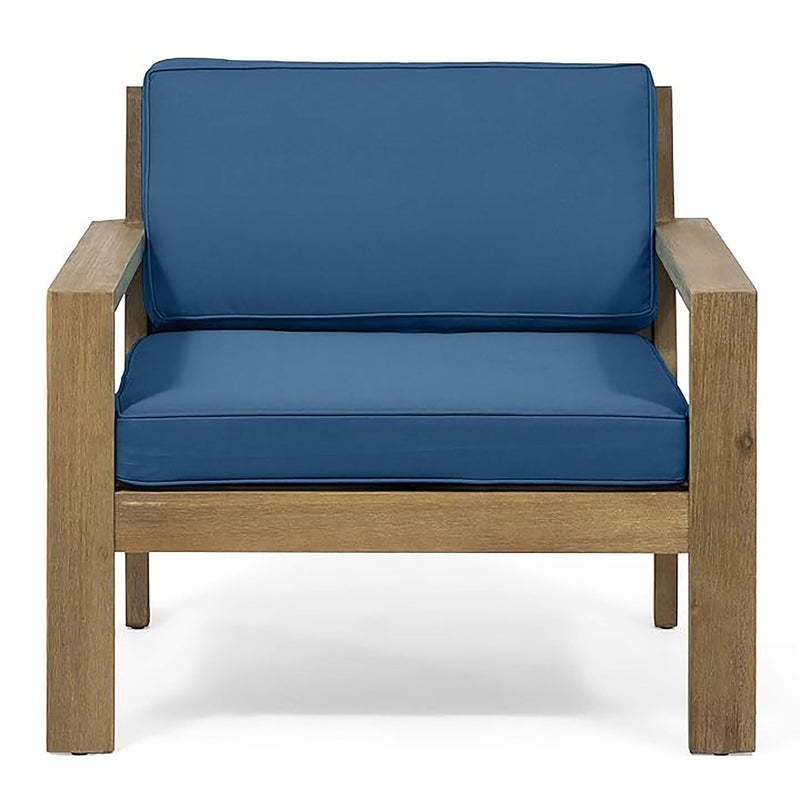 Antoine - Outdoor Acacia Wood Club Chairs With Cushions, (Set of 2) - R&R Furniture Gallery (Fountain Valley, CA)