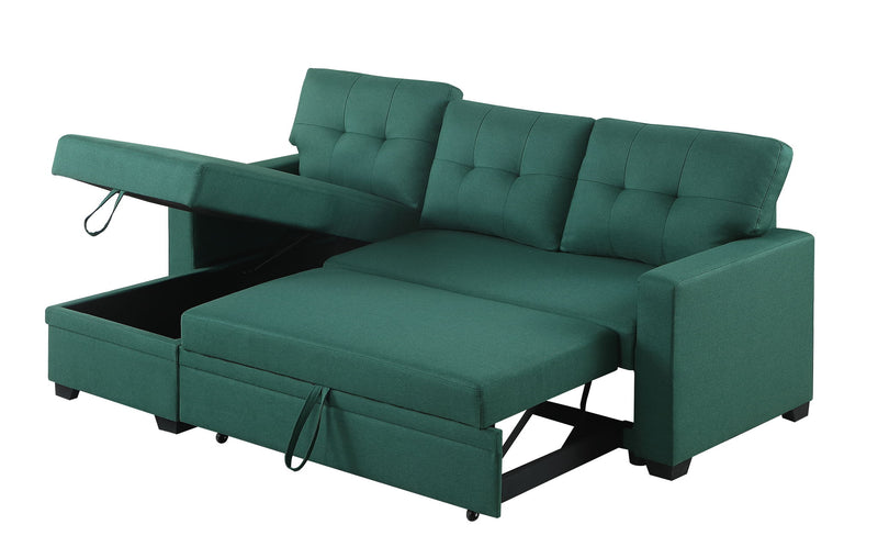 Upholstered Pull Out Sectional Sofa With Chaise - R&R Furniture Gallery (Fountain Valley, CA)