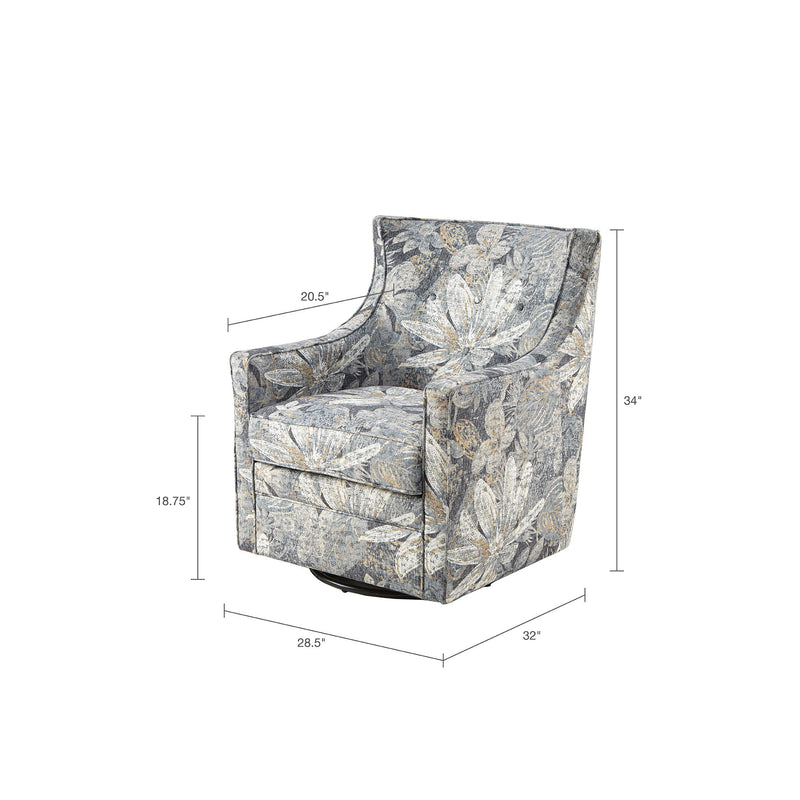 Swivel Glider Chair With Upholstery And Metal Base - Multicolor - R&R Furniture Gallery (Fountain Valley, CA)