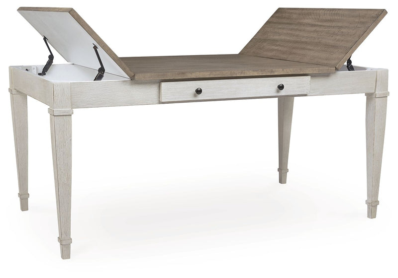 Skempton - RECT DRM Table w/Storage - White - R&R Furniture Gallery (Fountain Valley, CA)