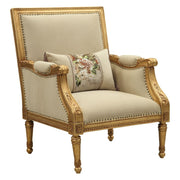 Daesha - Chair With Pillow - Tan Flannel & Antique Gold - R&R Furniture Gallery (Fountain Valley, CA)
