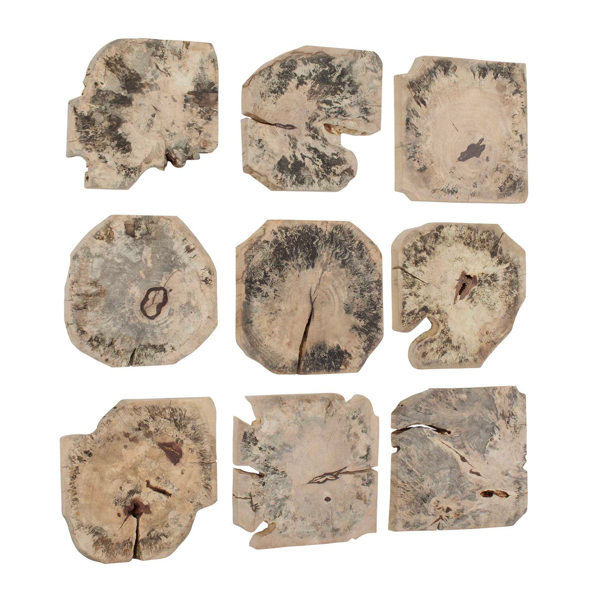 Bahati - Wood Bleached Wall Decor (Set of 9) - Brown