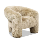 Avalon - Genuine Sheepskin Fur Split Barrel Back Accent Chair - Natural Blonde - R&R Furniture Gallery (Fountain Valley, CA)