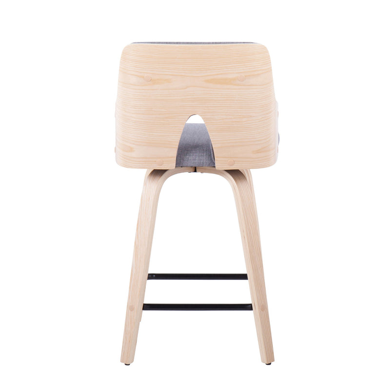 Stella - Contemporary Fixed Height Counter Stool With Swivel Square Footrest (Set of 2)