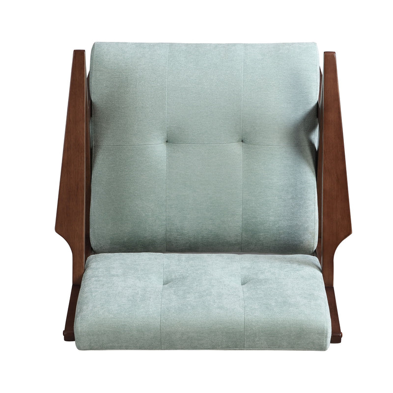 Modern Accent Chair With Plush Cushions, Angled Arm Design - Green - R&R Furniture Gallery (Fountain Valley, CA)